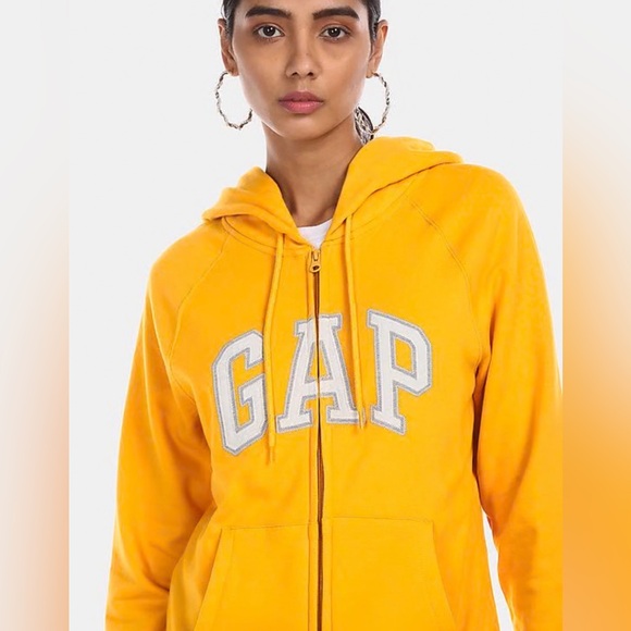 GAP Tops - GAP Yellow Zip-Up Hoodie